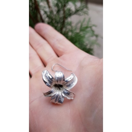 Sterling silver earrings Portent to Spring, Bijuterii de argint lucrate manual, handmade