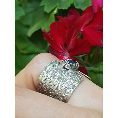 Sterling silver ring with natural aquamarine AquaFeast, Bijuterii de argint lucrate manual, handmade
