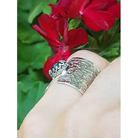 Sterling silver ring with natural aquamarine AquaFeast, Bijuterii de argint lucrate manual, handmade