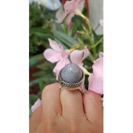 Sterling silver ring with natural agate stone Part of Mauve