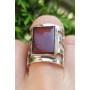 Sterling silver ring and natural carnelian Quench those Reds