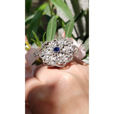 Sterling silver ring and crystal Flowering