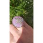 Sterling silver ring and natural agate stone FlowerFeast in Pink