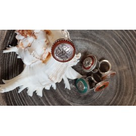 Sterling silver ring and natural agate stone Talismans