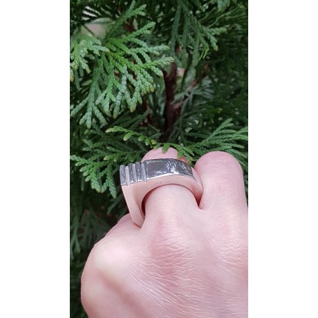 Sterling silver ring and peridote, Bijuterii de argint lucrate manual, handmade