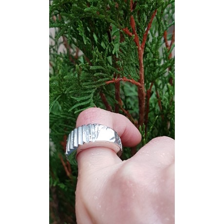 Sterling silver ring Corrugation, Bijuterii de argint lucrate manual, handmade