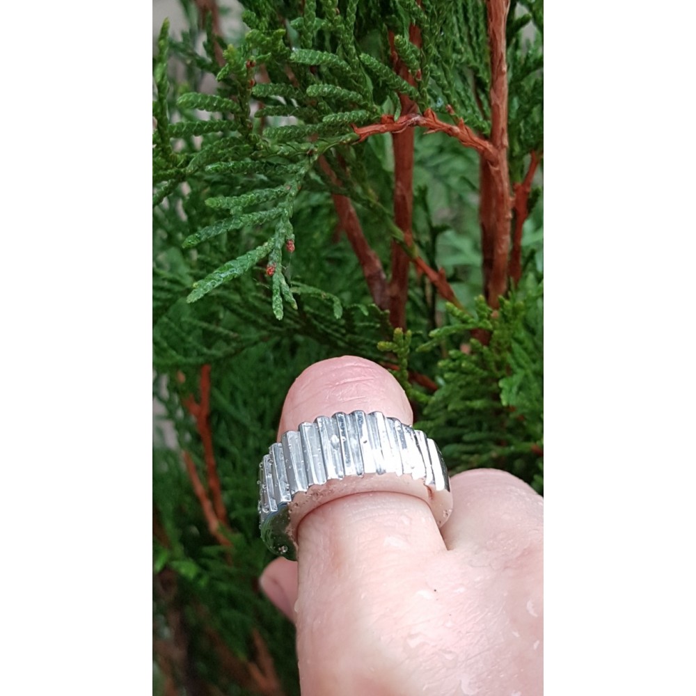 Sterling silver ring Corrugation