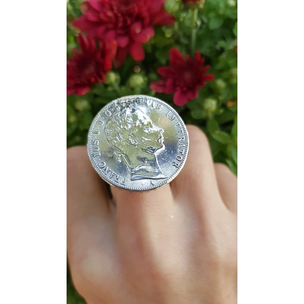 Sterling silver ring Coin Reign