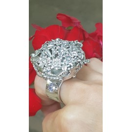 Sterling silver ring and gold Flower Haven