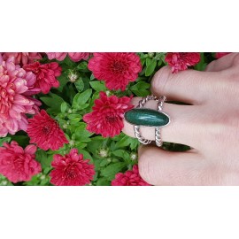 Sterling silver ring and jade