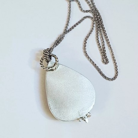 Sterling silver necklace and natural lapislazuli, Bijuterii de argint lucrate manual, handmade