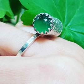 Sterling silver ring with natural agate stones GreenistheNewTrim