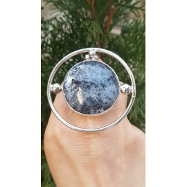 Unique ring entirely handcrafted in solid Ag925 silver and natural dendritic agate Nature's Gift