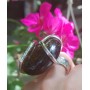 Unique ring completely handcrafted in solid Ag925 silver and large smoky quartz