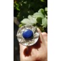 Unique ring entirely handcrafted in solid Ag925 silver and natural lapis lazuli Spin&Revolve
