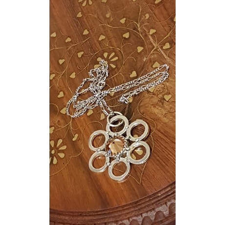 Sterling silver necklace and citrine, Bijuterii de argint lucrate manual, handmade