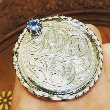 Sterling silver ring and aquamarine Circularity Triumph, Bijuterii de argint lucrate manual, handmade