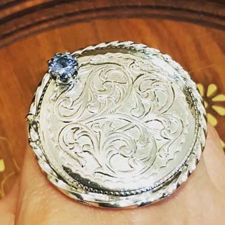 Sterling silver ring and aquamarine Circularity Triumph, Bijuterii de argint lucrate manual, handmade