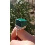 Inel unicat lucrat integral manual în argint Ag925 masiv și malahit cub natural GreenVelvet 