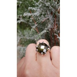 Sterling silver ring and crystal