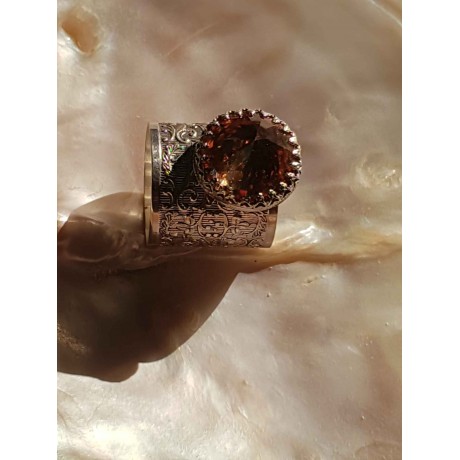 Sterling silver ring and citrine Golden Nest, Bijuterii de argint lucrate manual, handmade