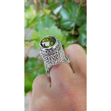 Sterling silver ring with crystal UnassailableTowers, Bijuterii de argint lucrate manual, handmade