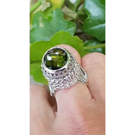 Sterling silver ring with crystal UnassailableTowers, Bijuterii de argint lucrate manual, handmade
