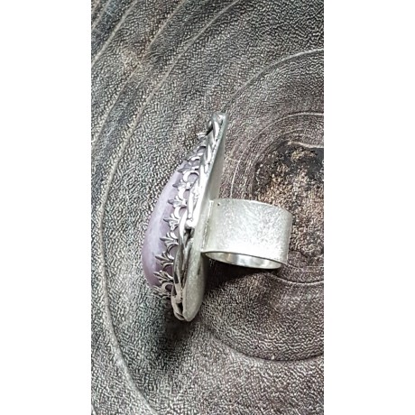 Sterling silver ring with natural kunzite LoveBiggs, Bijuterii de argint lucrate manual, handmade