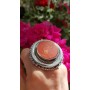 Sterling silver ring with natural coral stone SpreadableReds