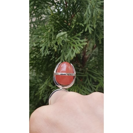 Sterling silver ring with natural quartz Powder Egg Riddle, Bijuterii de argint lucrate manual, handmade