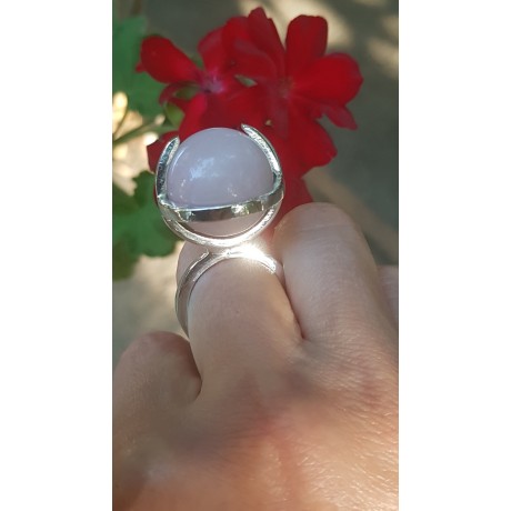 Sterling silver ring with natural quartz stone, Bijuterii de argint lucrate manual, handmade