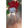 Sterling silver ring with natural quartz stone