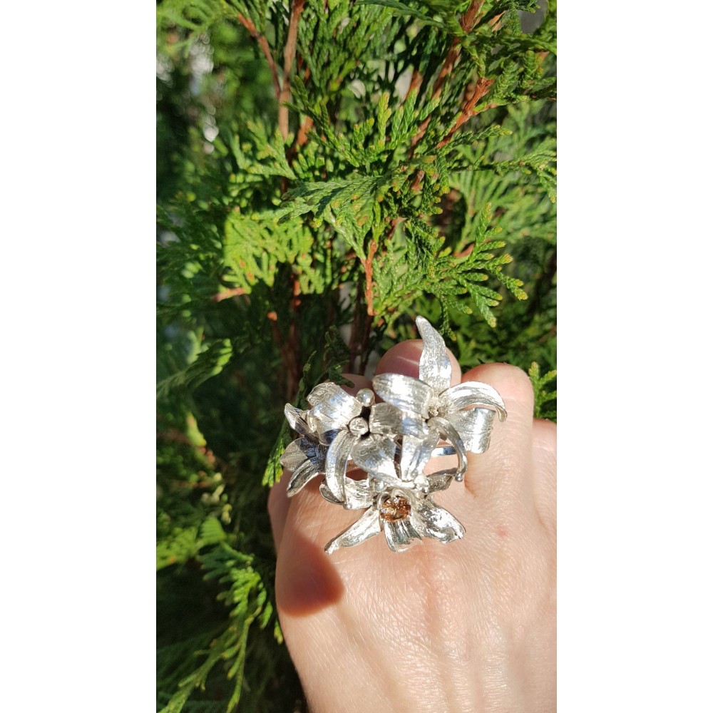 Sterling silver ring FloralBliss