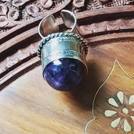 Sterling silver ring and amethyst Purple Ball, Bijuterii de argint lucrate manual, handmade