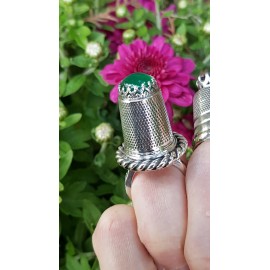 Sterling silver ring with natural agate Green Code