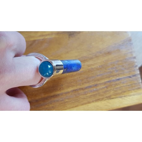 Sterling silver ring with natural lapislazuli Blue Dart, Bijuterii de argint lucrate manual, handmade