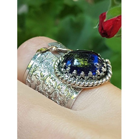 Sterling silver ring with sapphire Starry Heights, Bijuterii de argint lucrate manual, handmade