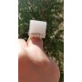 Inel unicat lucrat integral manual în argint Ag925 masiv și onix alb natural SilkyScape