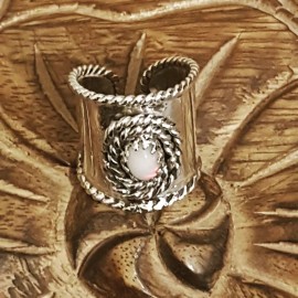 Sterling silver ring and natural fire opal, Bijuterii de argint lucrate manual, handmade