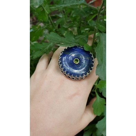 Sterling silver ring with natural lapislazuli Blue Dame, Bijuterii de argint lucrate manual, handmade