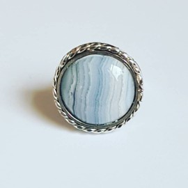 Sterling silver ring with natural chalcedony
