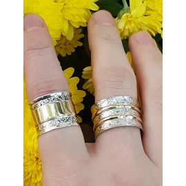 Gold and Sterling silver engagement ring Bond Eternal, Bijuterii de argint lucrate manual, handmade
