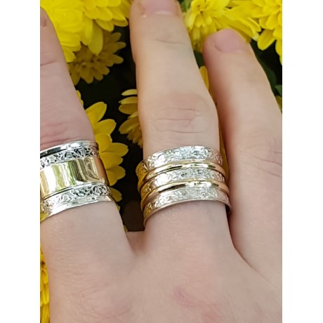 Gold and Sterling silver engagement ring Bond Eternal, Bijuterii de argint lucrate manual, handmade