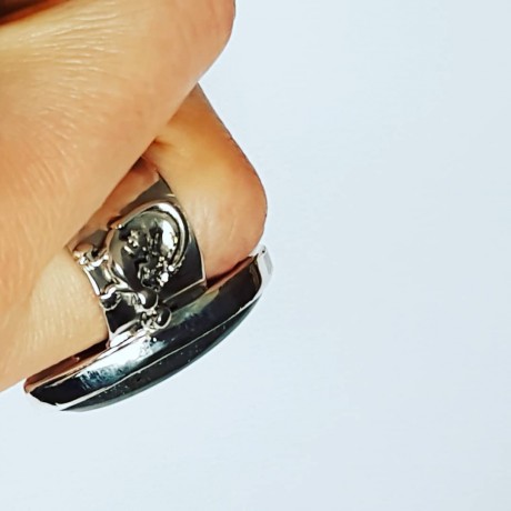 Sterling silver ring with natural labradorite stone  fte 109a1a, Bijuterii de argint lucrate manual, handmade