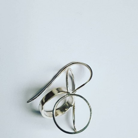Sterling silver earrings Circlets, Bijuterii de argint lucrate manual, handmade