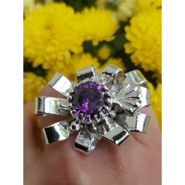 Large Sterling silver ring and amethyst 