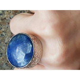 Large Sterling silver ring and natural lapislazuli