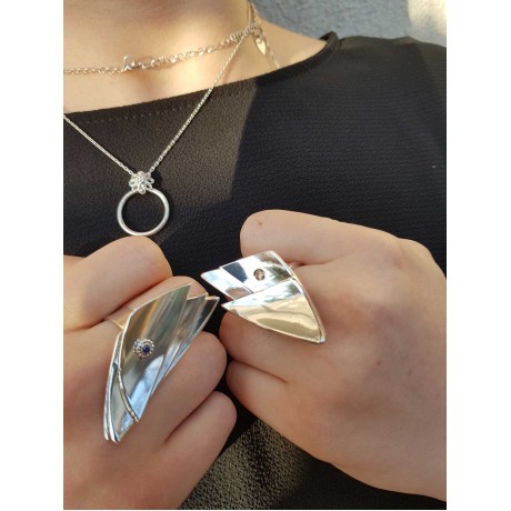 Sterling silver ring Velature, Bijuterii de argint lucrate manual, handmade