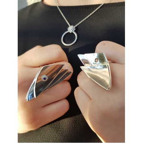 Sterling silver ring Velature, Bijuterii de argint lucrate manual, handmade