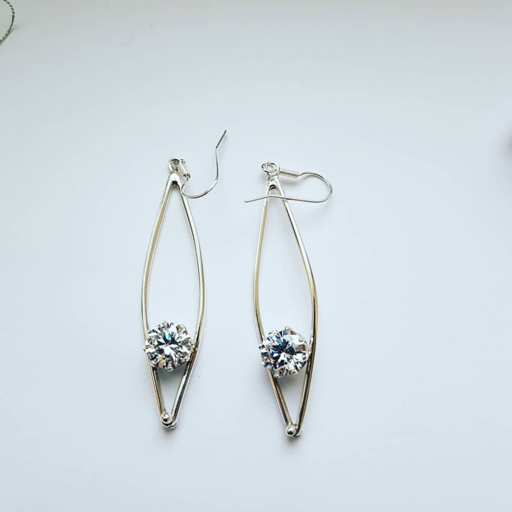 Sterling silver earrings and zirconia fte 490aa 1